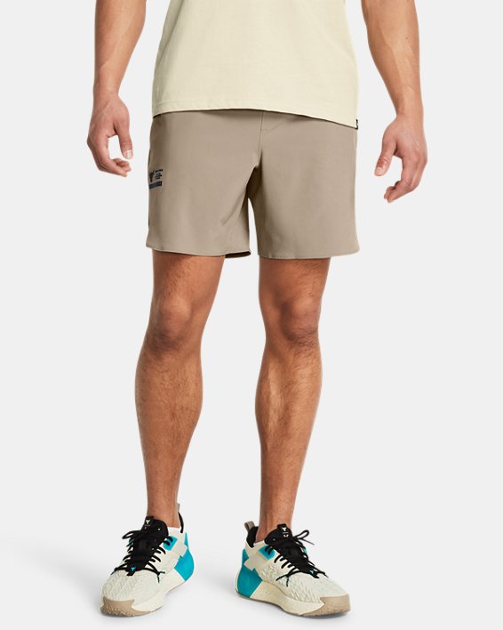 Men's Project Rock Unstoppable Shorts in Brown image number 0